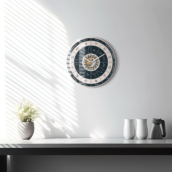 Round wall clock Zodiac Constellations