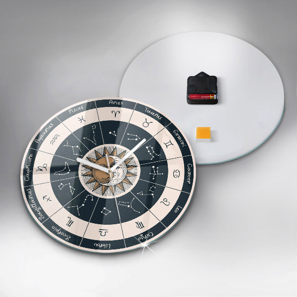 Round wall clock Zodiac Constellations