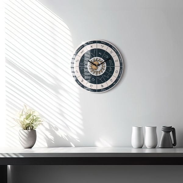 Round wall clock Zodiac Constellations