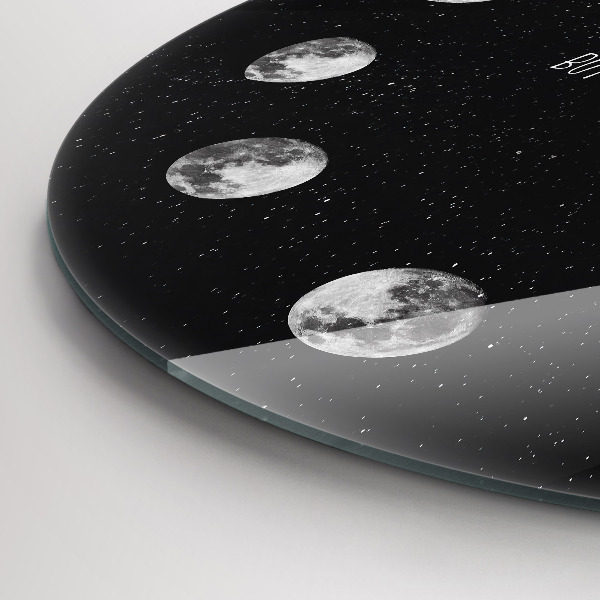 Round wall clock Moon phases and inscription