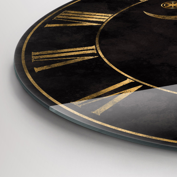 Round wall clock Golden Roman numerals