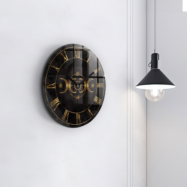 Round wall clock Golden Roman numerals