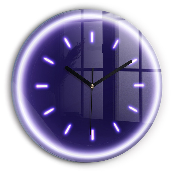 Round wall clock Neon lines