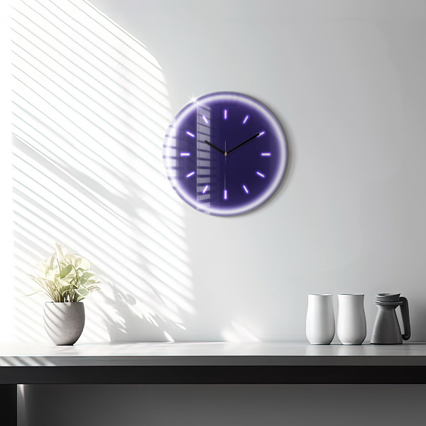 Round wall clock Neon lines