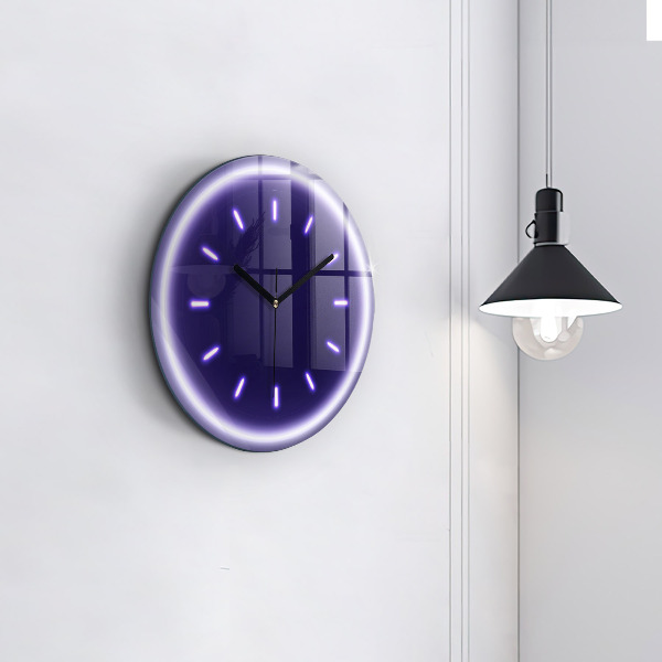 Round wall clock Neon lines